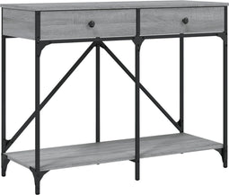 vidaXL - Wandtafel - 100x39x78,5 - cm - bewerkt - hout - grijs - sonoma - eikenkleurig