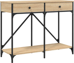 vidaXL - Wandtafel - 100x39x78,5 - cm - bewerkt - hout - sonoma - eikenkleurig