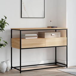 vidaXL - Wandtafel - 100x40x75 - cm - bewerkt - hout - sonoma - eikenkleurig