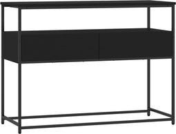 vidaXL - Wandtafel - 100x40x75 - cm - bewerkt - hout - zwart