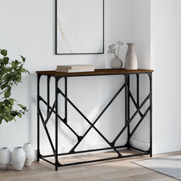 vidaXL - Wandtafel - 100x40x80 - cm - bewerkt - hout - bruin - eikenkleur