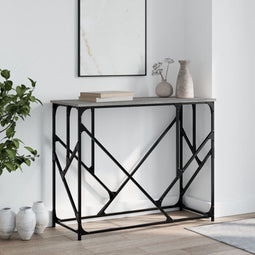 vidaXL - Wandtafel - 100x40x80 - cm - bewerkt - hout - grijs - sonoma - eikenkleurig