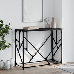 vidaXL - Wandtafel - 100x40x80 - cm - bewerkt - hout - zwart