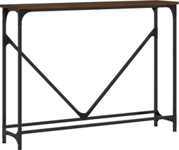 vidaXL - Wandtafel - 102x22,5x75 - cm - bewerkt - hout - bruin - eikenkleur