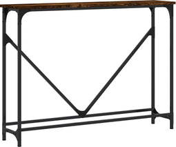 vidaXL - Wandtafel - 102x22,5x75 - cm - bewerkt - hout - gerookt - eikenkleurig