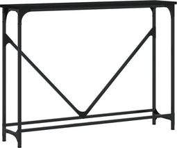 vidaXL - Wandtafel - 102x22,5x75 - cm - bewerkt - hout - zwart