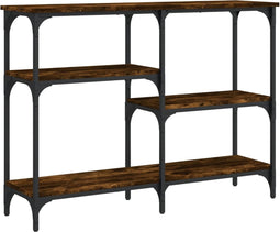 vidaXL - Wandtafel - 102x29x75 - cm - bewerkt - hout - gerookt - eikenkleurig