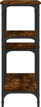 vidaXL - Wandtafel - 102x29x75 - cm - bewerkt - hout - gerookt - eikenkleurig