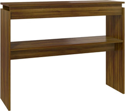 vidaXL - Wandtafel - 102x30x80 - cm - bewerkt - hout - bruin - eikenkleur