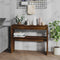 vidaXL - Wandtafel - 102x30x80 - cm - bewerkt - hout - bruin - eikenkleur