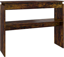 vidaXL - Wandtafel - 102x30x80 - cm - bewerkt - hout - gerookt - eikenkleurig