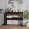 vidaXL - Wandtafel - 102x30x80 - cm - bewerkt - hout - gerookt - eikenkleurig