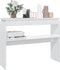 vidaXL - Wandtafel - 102x30x80 - cm - bewerkt - hout - hoogglans - wit