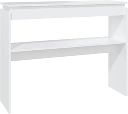 vidaXL - Wandtafel - 102x30x80 - cm - bewerkt - hout - wit