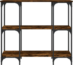 vidaXL - Wandtafel - 102x35x90 - cm - bewerkt - hout - gerookt - eikenkleurig
