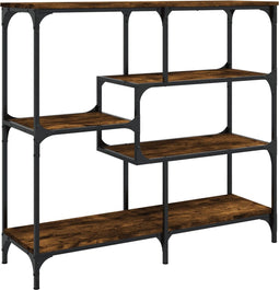 vidaXL - Wandtafel - 103x32x95 - cm - bewerkt - hout - gerookt - eikenkleurig