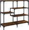 vidaXL - Wandtafel - 103x32x95 - cm - bewerkt - hout - gerookt - eikenkleurig