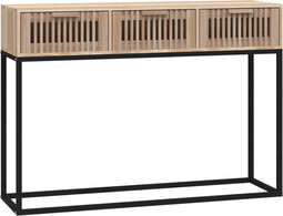 vidaXL - Wandtafel - 105x30x75 - cm - bewerkt - hout - en - ijzer