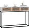 vidaXL - Wandtafel - 105x30x75 - cm - bewerkt - hout - en - ijzer - wit