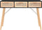 vidaXL - Wandtafel - 105x30x75 - cm - massief - grenenhout - en - natuurlijk - rattan