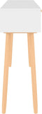vidaXL - Wandtafel - 105x30x75 - cm - massief - grenenhout - en - natuurlijk - rattan