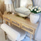 vidaXL - Wandtafel - 105x30x75 - cm - massief - grenenhout - en - natuurlijk - rattan