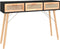 vidaXL - Wandtafel - 105x30x75 - cm - massief - grenenhout - en - natuurlijk - rattan