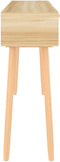 vidaXL - Wandtafel - 105x30x75 - cm - massief - grenenhout - en - natuurlijk - rattan