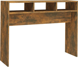 vidaXL - Wandtafel - 105x30x80 - cm - bewerkt - hout - gerookt - eikenkleurig