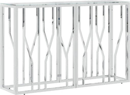 vidaXL - Wandtafel - 110x30x70 - cm - roestvrij - staal - en - glas