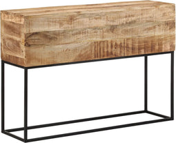 vidaXL - Wandtafel - 110x30x75 - cm - massief - ruw - mangohout - en - ijzer
