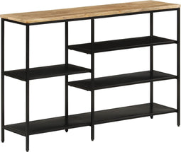 vidaXL - Wandtafel - 110x30x75 - cm - massief - ruw - mangohout - en - ijzer