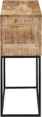 vidaXL - Wandtafel - 110x30x75 - cm - massief - ruw - mangohout - en - ijzer