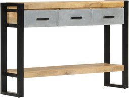 vidaXL - Wandtafel - 110x30x76 - cm - massief - ruw - mangohout