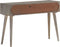 vidaXL - Wandtafel - 110x35x75 - cm - massief - ruw - mangohout - grijs