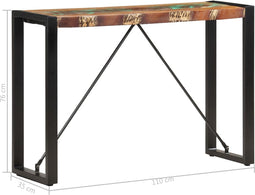 vidaXL - Wandtafel - 110x35x76 - cm - massief - gerecycled - hout