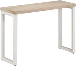 vidaXL - Wandtafel - 110x35x76 - cm - massief - mangohout - en - ijzer - bruin