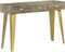 vidaXL - Wandtafel - 110x35x76 - cm - massief - mangohout - met - messing - grijs