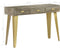 vidaXL - Wandtafel - 110x35x76 - cm - massief - mangohout - met - messing - grijs