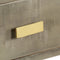 vidaXL - Wandtafel - 110x35x76 - cm - massief - mangohout - met - messing - grijs