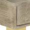 vidaXL - Wandtafel - 110x35x76 - cm - massief - mangohout - met - messing - grijs