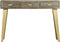 vidaXL - Wandtafel - 110x35x76 - cm - massief - mangohout - met - messing - grijs