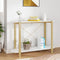 vidaXL - Wandtafel - 110x38x75 - cm - bewerkt - hout - wit