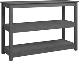vidaXL - Wandtafel - 110x40x74 - cm - massief - grenenhout - grijs