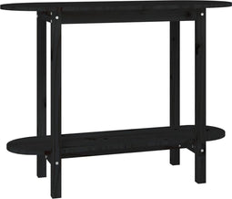 vidaXL - Wandtafel - 110x40x80 - cm - massief - grenenhout - zwart