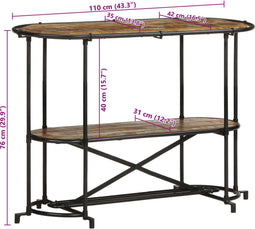 vidaXL - Wandtafel - 110x42x76 - cm - massief - gerecycled - hout