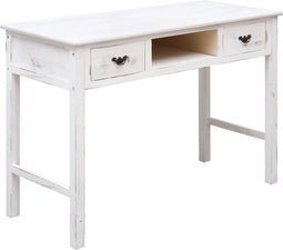 vidaXL - Wandtafel - 110x45x76 - cm - hout - antiekwit