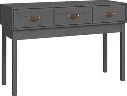 vidaXL - Wandtafel - 114x40x75 - cm - massief - grenenhout - grijs