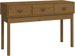 vidaXL - Wandtafel - 114x40x75 - cm - massief - grenenhout - honingbruin