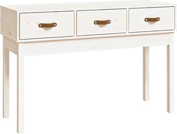 vidaXL - Wandtafel - 114x40x75 - cm - massief - grenenhout - wit